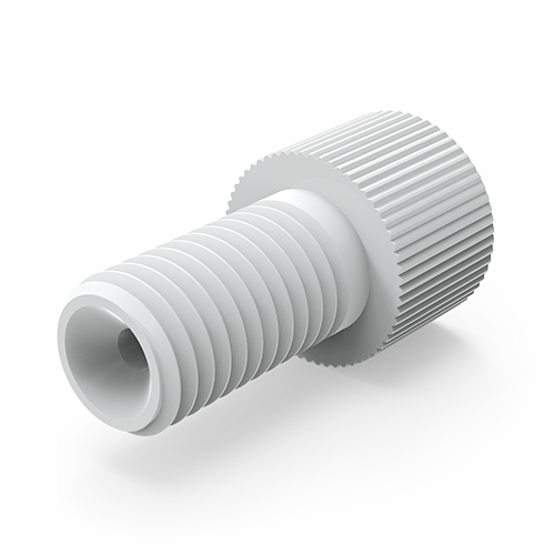 Color-Coded Polyacetal Nuts for Flangeless 1/4-28 Connections for 1/16&quot; OD Tubing