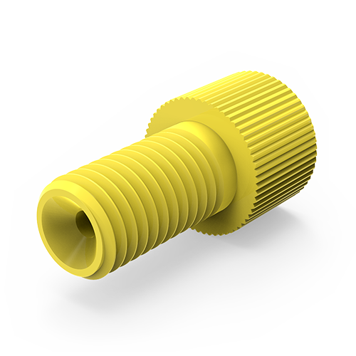Color-Coded Polyacetal Nuts for Flangeless 1/4-28 Connections for 1/16&quot; OD Tubing
