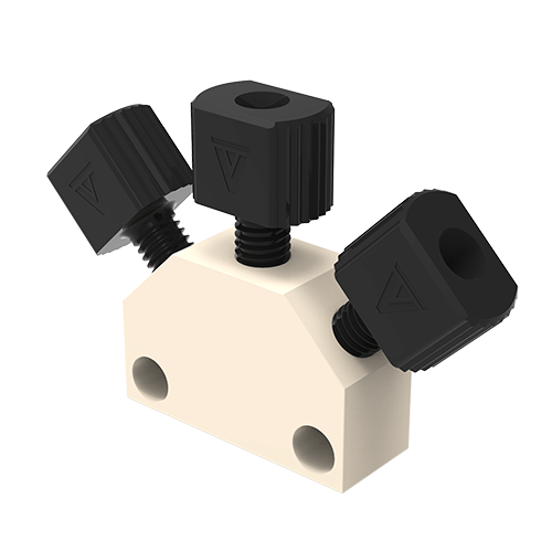 High Pressure Biocompatible PEEK Mixing Tee - With Fittings